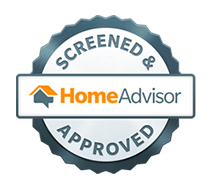 A home advisor seal that says screened and approved.